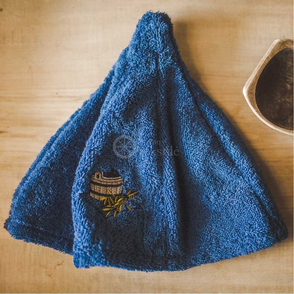 Sauna hats : Cotton sauna hat ,,Dark blue
